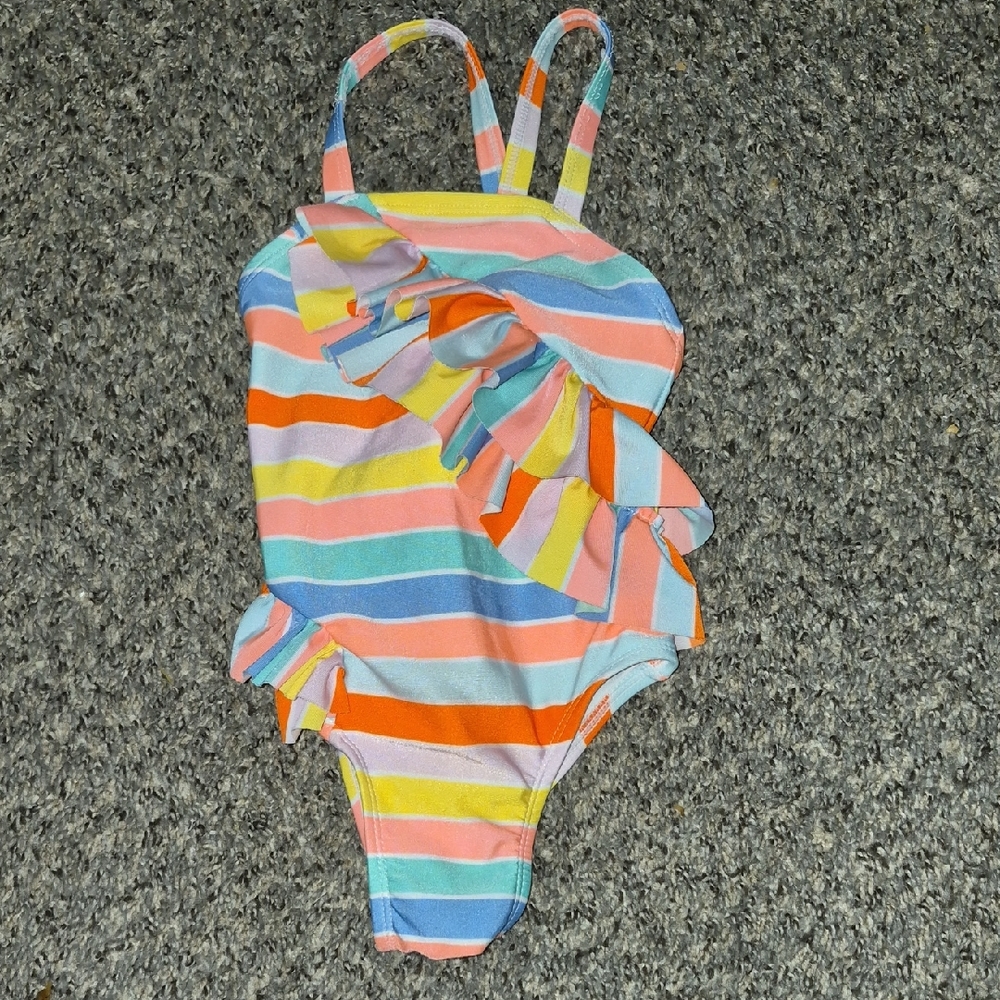 Cat & Jack Multicolor Striped Kids Swim One Piece
